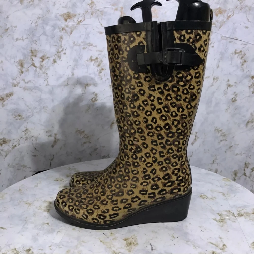 Capelli Womens  Knee High Outdoor Wedge Gardening Rain Boots - Picture 3 of 7